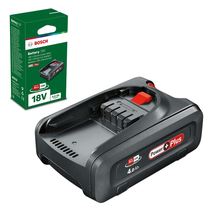 Bosch Battery Pack PBA 18V 4.0 Ah PowerPlus (1 battery 18V 4.0 Ah, 18 Volt System, in carton packaging) - 1