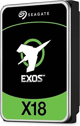 Seagate Exos X18, 18 To, Disque dur interne d’entreprise HDD, CMR 3,5", Hyperscale SATA 6 Go/s, 7200 TR/Min, 512e, 4 KB FastFormat Faible Latence avec Cache amélioré Référence (ST18000NM000J)