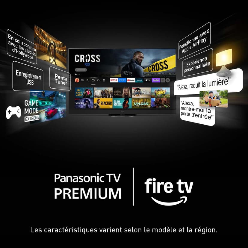 Panasonic Premium TV-55W85BEZ, Série W85B, 55 Pouces, 4K Ultra HD QLED Smart TV, 2025, 120Hz, Fire TV, Dolby Vision & Atmos, Mode Game Extreme, Controle Vocal Alexa, Support Apple, Bluetooth, Noir - 9