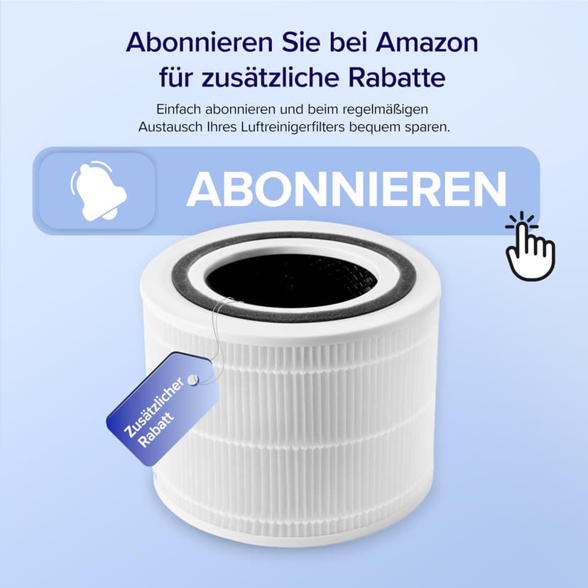 LEVOIT Air Filter Replacement for Core 300S and Core 300 Air Purifier, HEPA Filter, High Efficiency Active Carbon Filter and Pre-Filter, Against 99.97% Allergens, Dust, Pollen, Smoke, Color - 3