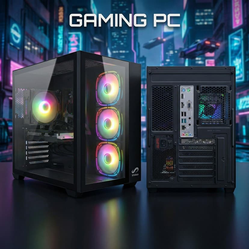 STGsivir PC Gamer Fixe, Ordinateur Gaming, GeForce RTX 2060 Super 8Go,Core i7 3.4-3.9G, 16Go RAM, 1To SSD, 600M WiFi, BT 5,0, RGB Fanx6, windows11pro - 3
