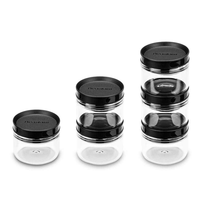 Dreamfarm Ortwo Replacement Jars | Refillable Grinder | Salt, Pepper and Spice Mill Replacement Jars | Black, Glass, 2oz - 6