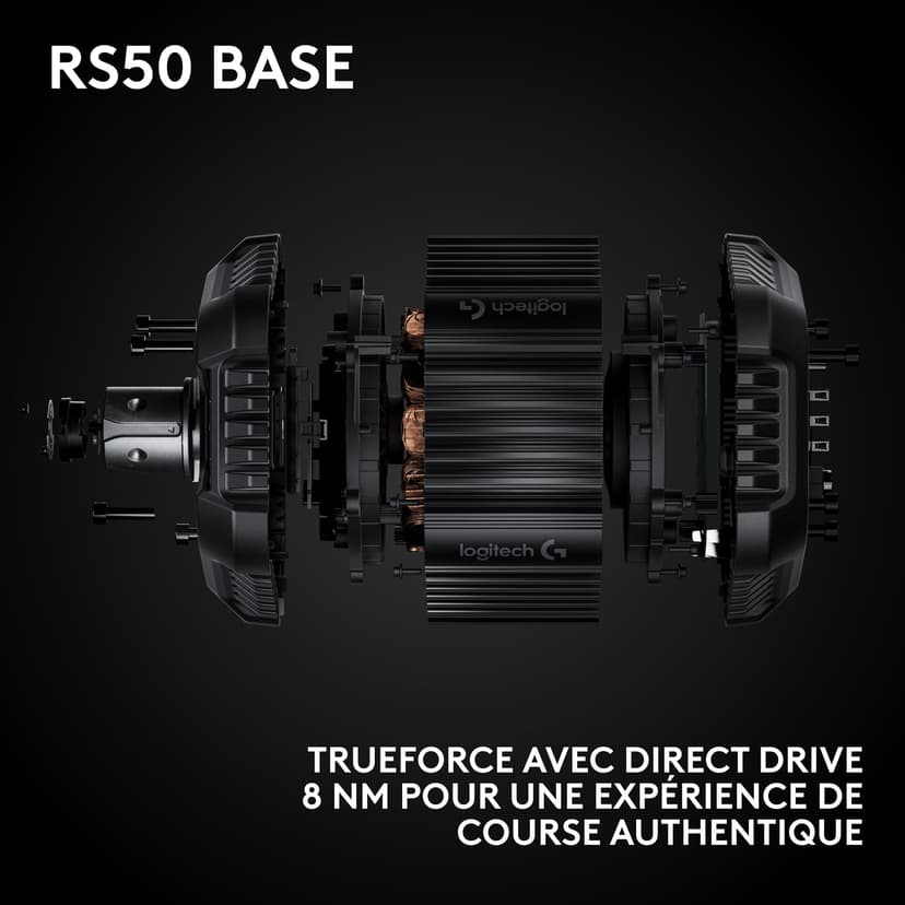 Logitech G RS50 System, configuration de volant de simulation de course en 3 pièces - base de volant RS50 avec Direct Drive 8 Nm, RS Wheel Hub avec 13 boutons et RS Round Wheel 28 cm - Xbox/PC - Noir - 4