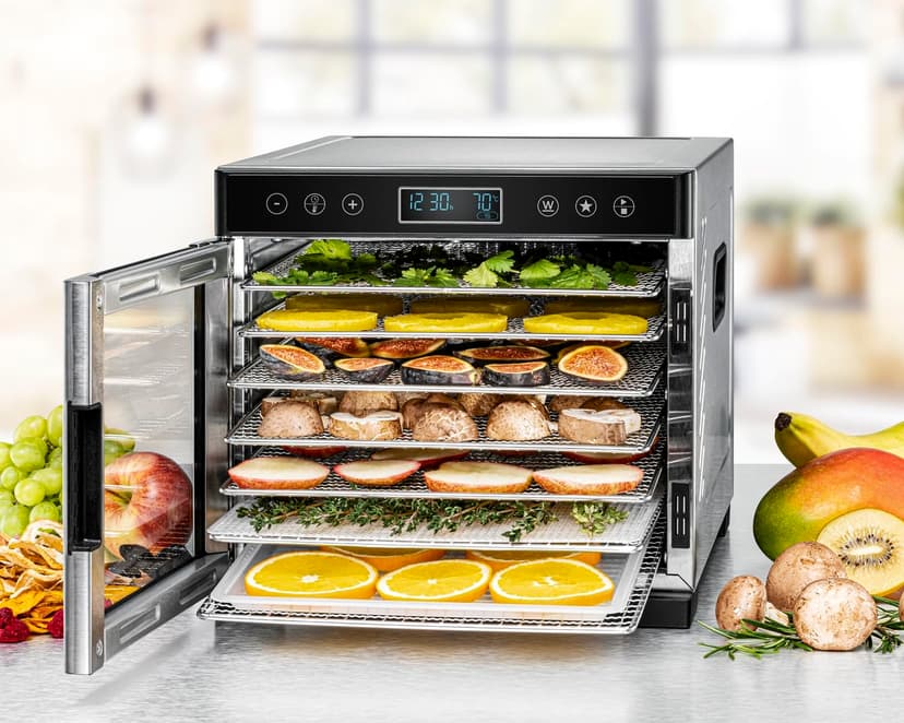 ROMMELSBACHER DA 650 automatic dehydrator, drying surface 0.5 m2, with 7 stainless steel dehydration trays, 1 dehydration rack, 1 dehydration stand, LCD display, - 3