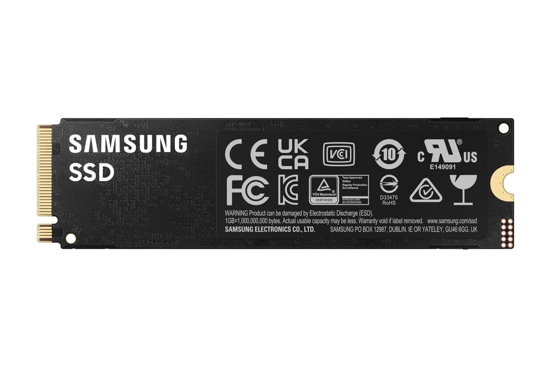 Samsung SSD 990 Pro NVMe M.2 Pcle 4.0, SSD Interne, Capacité 4 To, Vitesse de lecture jusqu'à 7 450 Mo/s, Gestion Intelligente de la Chaleur avec Revêtement en Nickel, MZ-V9P4T0BW