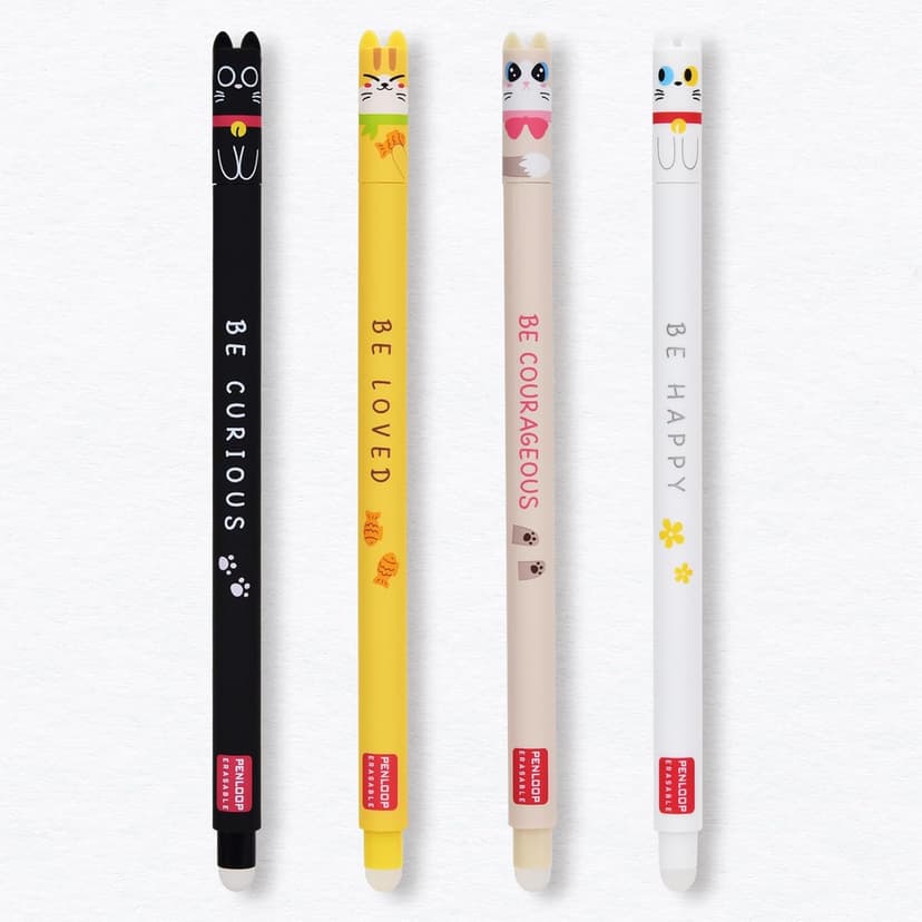 LVZONGXIN 4 Pièces Stylos Effaçables, Stylo Bille Effaçable Pointe 0,7 mm, Roller Effaçable, Stylo Gel Effaçable pour Enfants - 1