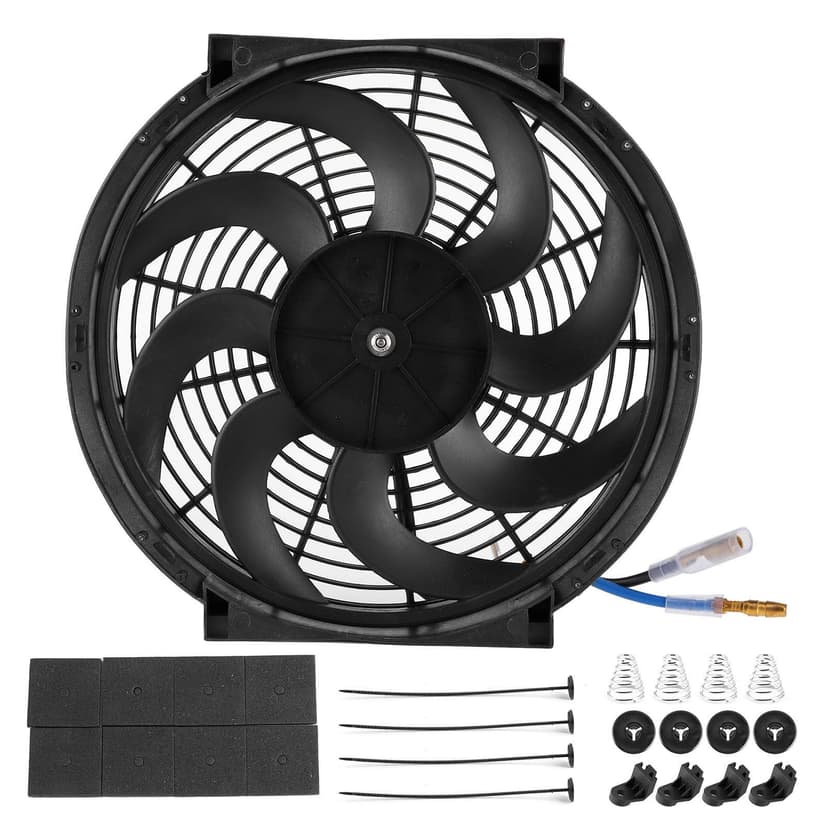 14 Pouces Ventilateur Mince Push Pull Radiateur électrique Ventilateurs Universels Voiture Pièces Modifiées 12V 90W Kit de Montage - 6