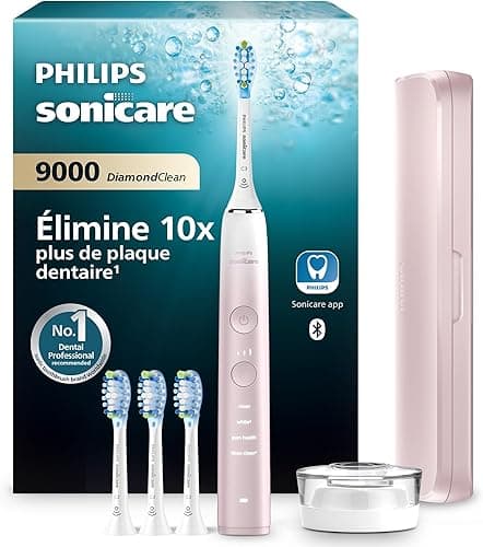 Philips Sonicare DiamondClean 9000 - Brosse à dents électrique avec application, Édition spéciale, capteur de pression, socle de charge, rose, modèle HX9911/79