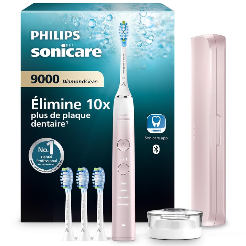 Philips Sonicare DiamondClean 9000 - Brosse à dents électrique avec application, Édition spéciale, capteur de pression, socle de charge, rose, modèle HX9911/79 - 1