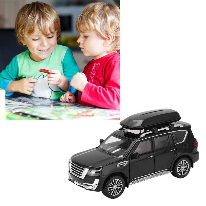 RiToEasysports Modèle de Voiture SUV 1/32 en Métal Alliage Moulé Sous Pression Jouet Voiture avec Son et Lumière pour Garçons et Filles (Noir) - 5