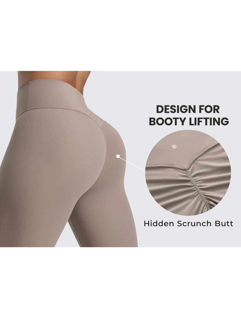 CRZ YOGA Butterlift Women's Scrunch Butt Gym Leggings 25'' - No Front Seam Ruched Bums Lifting High Waist Workout Leggings Booty Yoga Pants Creamy Latte 10 - 4