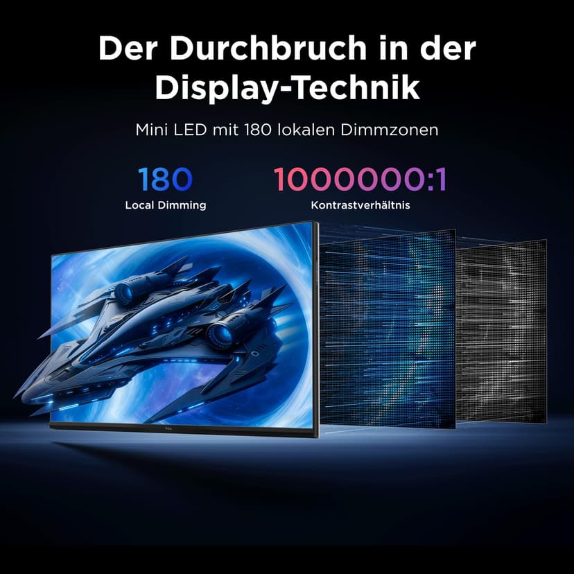 TCL 25" QD-Mini-LED 25G64 Monitor, Full HD Resolution, 300Hz, Fast-IPS Panel, 600 Nits HDR, 1ms GTG Response Time, AMD Freesync Premium, G-Sync Compatible - 5