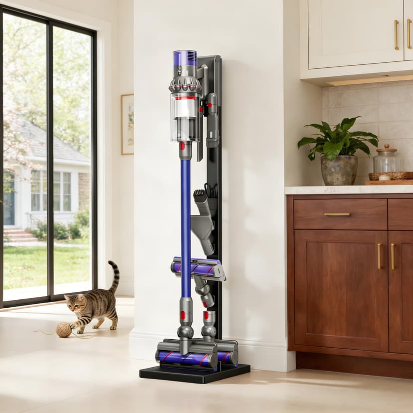 pickpiff Support pour aspirateur Dyson sur pied, compatible V15 V12 V11 V10 V8 V7 V6 / DC58 DC59 DC62 DC74 – rangement pour accessoires, gain de place, installation facile - 2