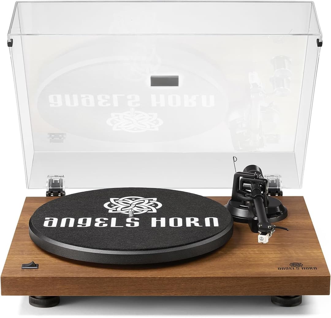 Record Player Vinyl Player, Upgraded 5.0 Bluetooth Turntable, Home Audio Record Player High Fidelity Belt Drive with Moving Magnetic AT-3600L Cartridge