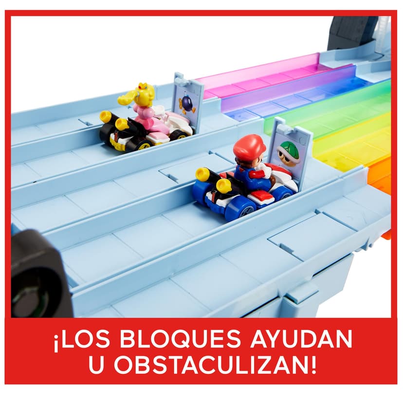 Hot Wheels Mario Kart Route Arc-en-Ciel Pistes de Course de 2,40m, 2 Mini-véhicules échelle 1:64 Inclus, Sons et lumières, Jouet pour Enfant, GXX41 - 6