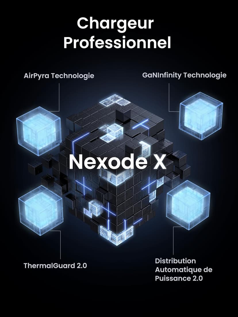 UGREEN Nexode 100W Chargeur USB C Rapide 3 Ports GaNInfinity Compatible avec MacBook Neo Air Pro M5 M4 M3 M2 M1 iPad iPhone 17 Pro Max Air 16 15 14 13 12 Galaxy PPS 60W S26 S25 S24 S23 Pixel 10 9 8 - 8