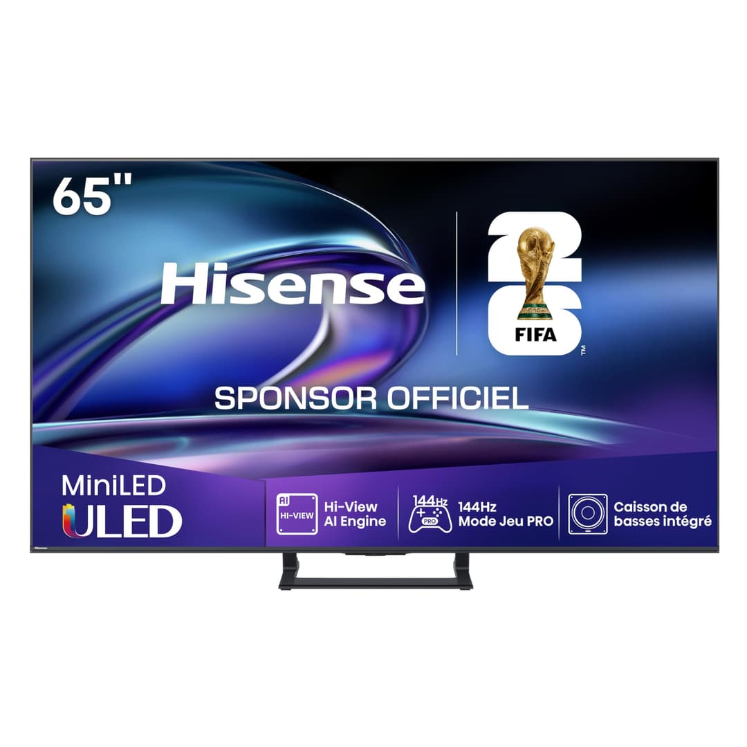 Hisense 65E8Q Mini LED Smart TV, Quantum Dot, 144Hz, Integrated Subwoofer, Dolby Vision IQ & Dolby Atmos, Full Array Local Dimming, Hi-View Engine Processor