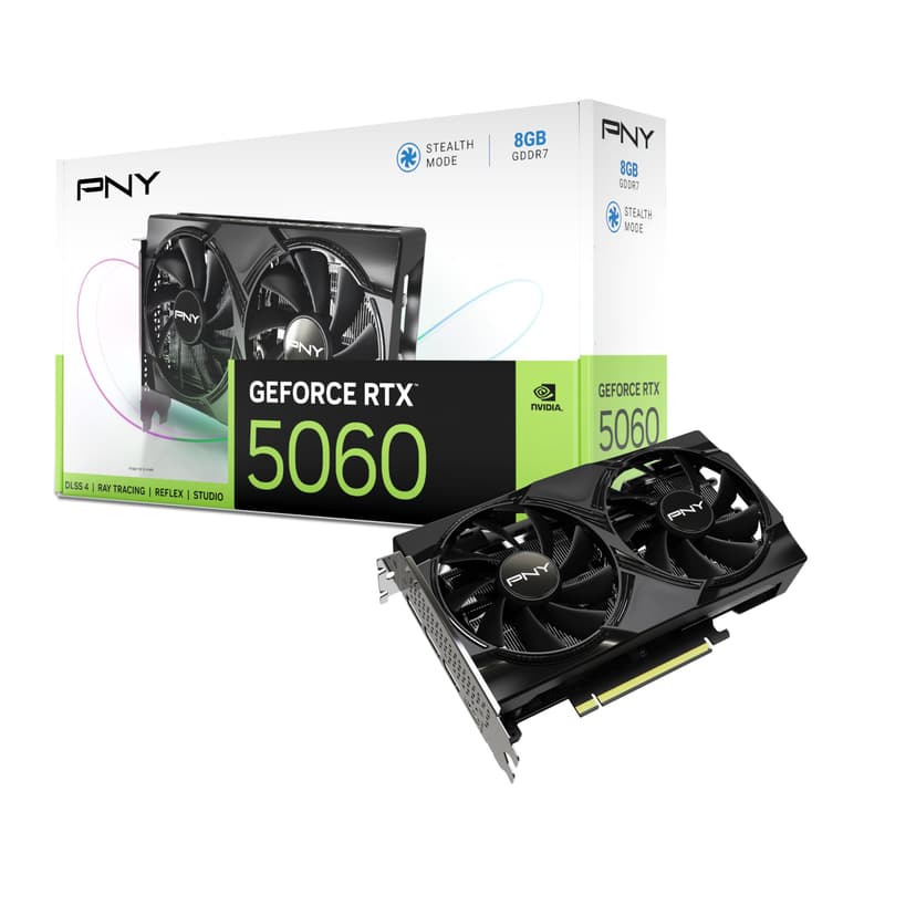PNY GEFORCE RTX™ 5060 8GB Dual Fan DLSS 4 Graphics Card - 1