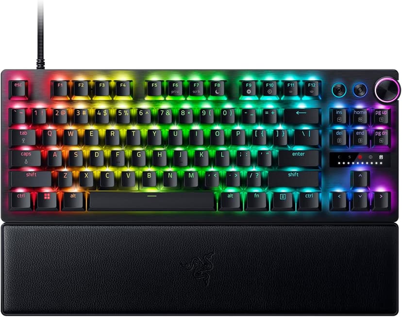 Razer Huntsman V3 Pro TKL (Switches Analog) - Clavier Gamer Tenkeyless (Switches Optiques Analogiques réglables de 0,1 à 4,0mm, Déclenchement Rapide, Touches en PBT Doubleshot) Clavier AZERTY| Noir - 1