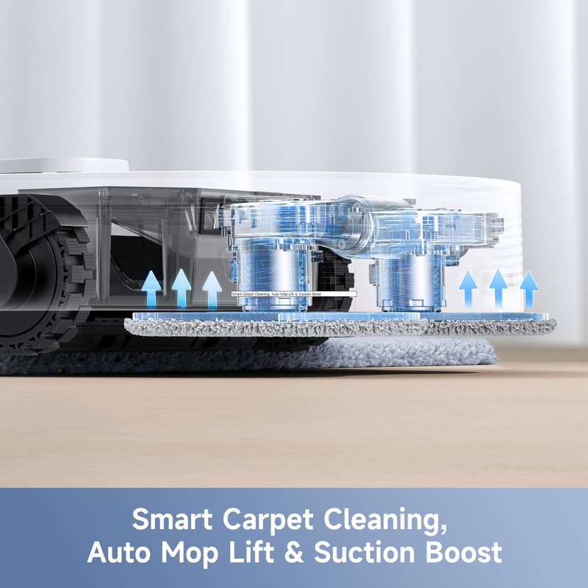 Mova E40 Ultra Robot Aspirapolvere e Lavapavimenti 19000Pa con Svuotamento Automatico, Autopulizia Panno, Sollevamento 10.5mm e Rilevamento Ultrasuoni Tappeti - 7