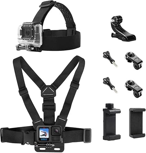 Gykutix Adjustable Chest Mount Head Strap Kit - 9-in-1 Ac…