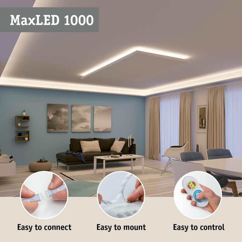 Paulmann 70553 LED Strips MaxLED 1000 daylight white 2.5m 29W 2750lm 6500K IP44 dimmable lighting strip silver plastic - 7