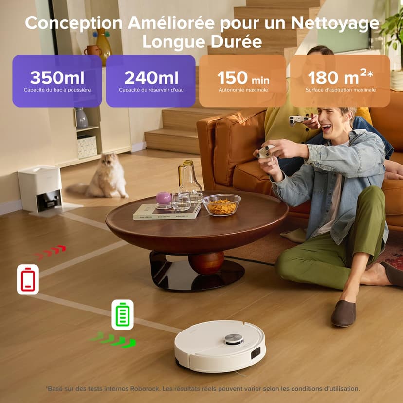 roborock Q10 S5+ Robot Vacuum Cleaner Set with Station, 10000 Pa Suction, Automatic Emptying, Double Anti-tangle, VibraRise 2.0 System, Navigation & Mapping, Obstacle Avoidance, APP - 6