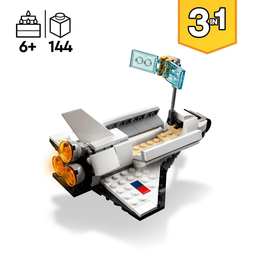LEGO 31134 Creator 3 in 1 Space Shuttle Toy to Astronaut Figure to Spaceship, Building Toys for Kids, Boys, Girls Aged 6 and up, Creative Gift Idea - 2