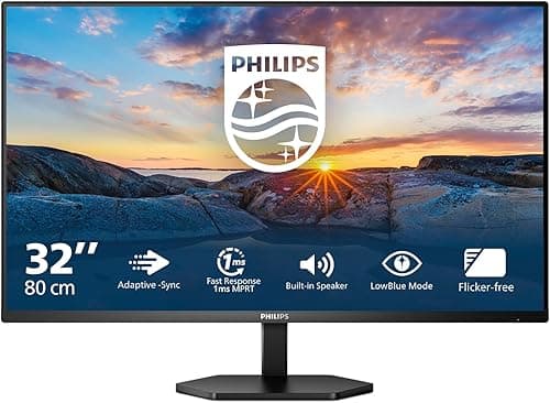 Philips 32E1N3100LA - 32 inch Full HD Monitor, Speaker, Tilt (1920x1080, VGA, HMDI 1.4) Black