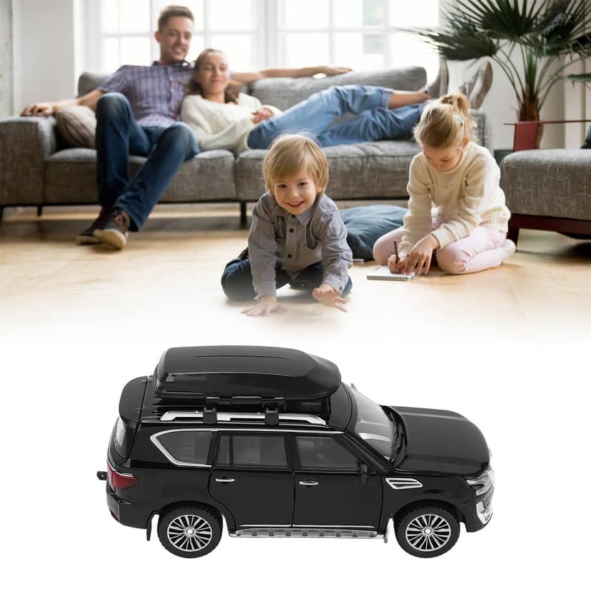 RiToEasysports Modèle de Voiture SUV 1/32 en Métal Alliage Moulé Sous Pression Jouet Voiture avec Son et Lumière pour Garçons et Filles (Noir) - 2