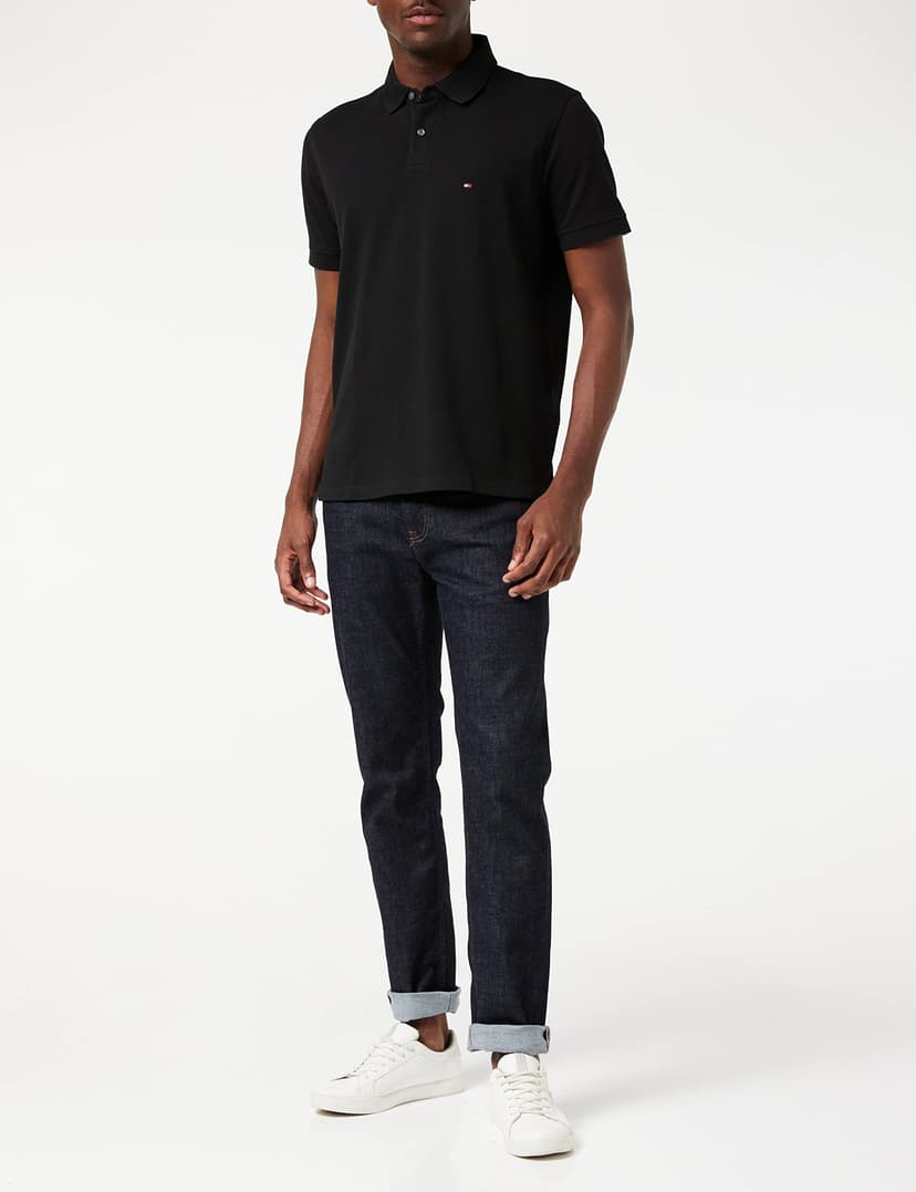 Tommy Hilfiger Men’s Short Sleeve 1985 Regular Fit Polo Shirt, Black (Black), XS - 2