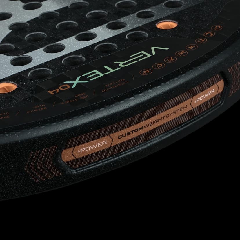 Bullpadel Vertex 04 25 Unstrung 370G Padel Racket Padel Racket Dark Grey - Orange - 7