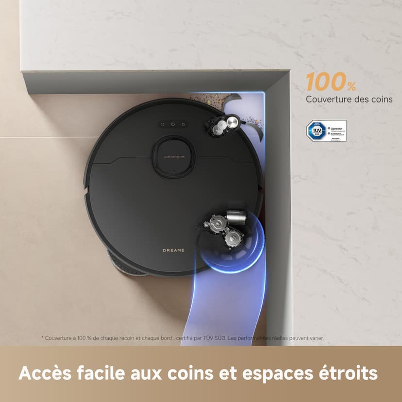dreame L50s Pro Ultra Robot aspirateur Laveur, 30 000 Pa, 100 Jours de vidage Automatique, Nettoyage des serpillières à Haute température, Nettoyage des Bords et des Coins, Brosse Anti-enchevêtrement - 5
