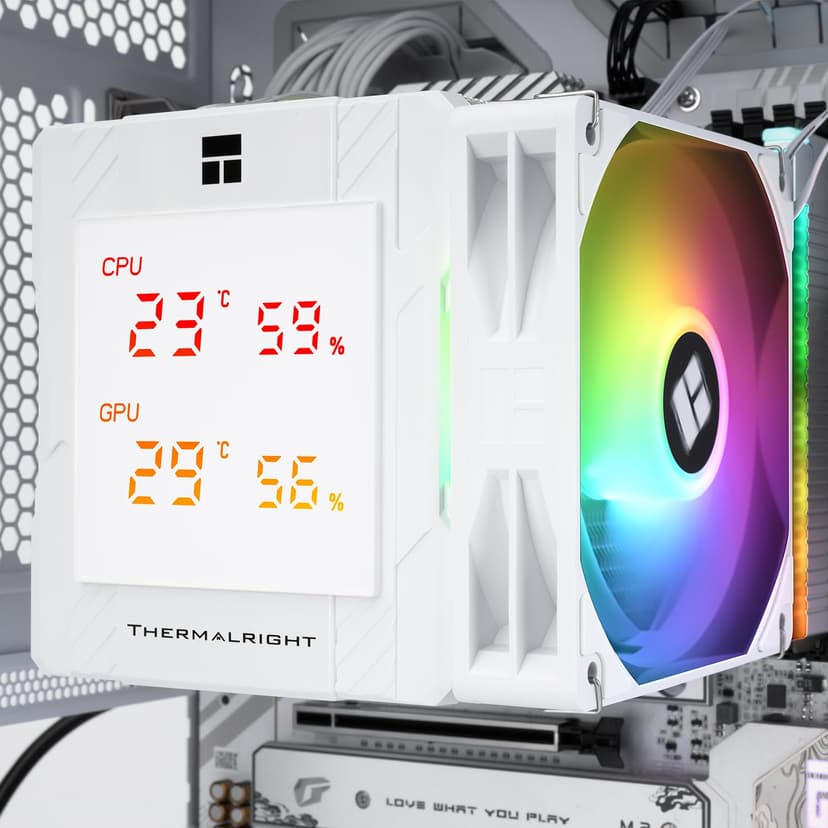 Thermalright TR Peerless Assassin 120 Digital ARGB White CPU Air Cooler, Digital Screen Cover, 6 Heatpipes Computer CPU Cooler, for AM4/AM5, Intel LGA1700/1851/115X/1200, PC Cooler - 5
