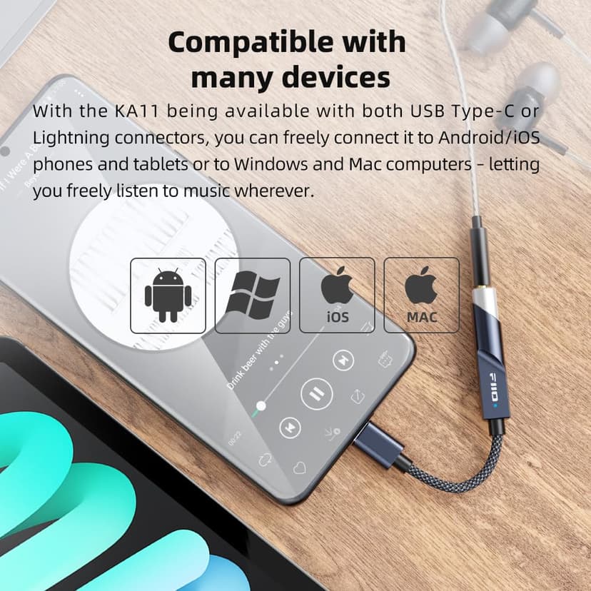 FiiO KA11 USB Dongle DAC and Amp (USB-C, Black) - 6