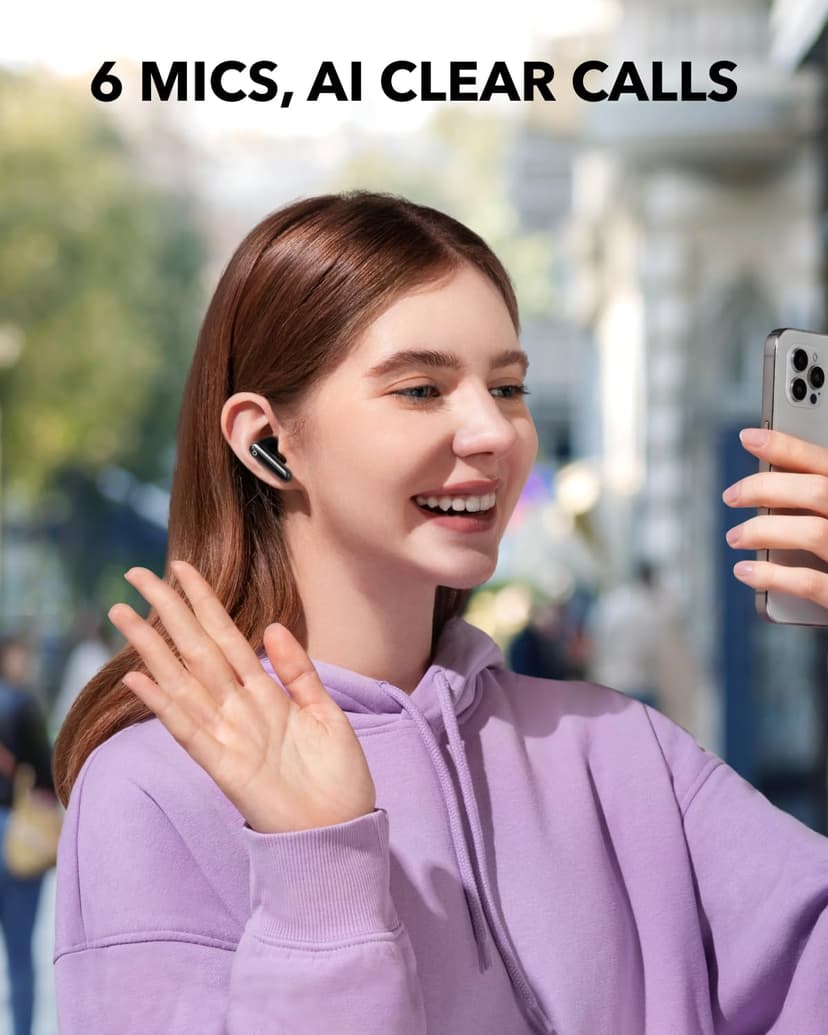 soundcore P40i by Anker, Noise Cancelling Wireless Earbuds, Adaptive Noise Cancelling to Environments, Heavy Bass, 60H Playtime, 2-in-1 Case and Phone Stand, IPX5, Wireless Charging, Bluetooth 5.3 - 6