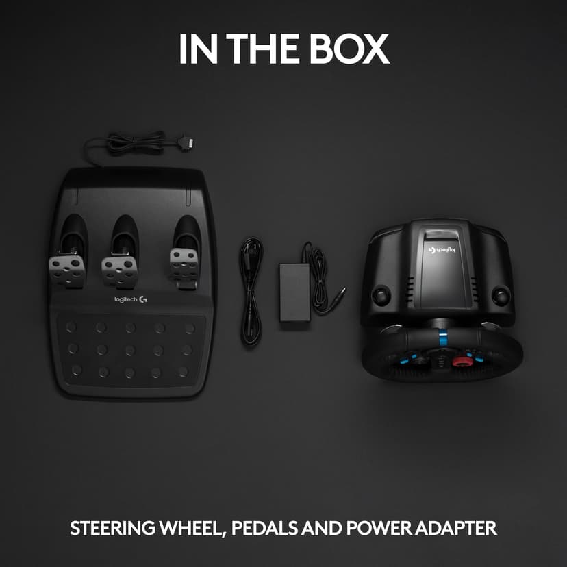 Logitech G G29 Driving Force Racing Wheel and Floor Pedals, Real Force Feedback, Stainless Steel Paddle Shifters, Steering Wheel Cover for PS5, PS4, PC, Mac - Black - 9