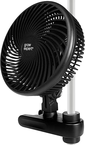 Grow Expert Oscillating Fan for Grow Tent - 10 Speed, Quiet EC Motor | Ideal for Optimal Ventilation and Plant Growth - Black (1 Piece)