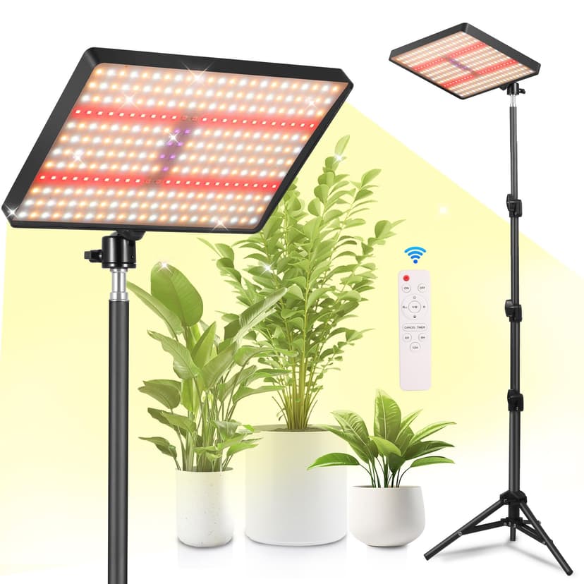 MICCYE Lampe de Plante avec Trépied 286 LEDs Horticole LED Dimmable Minuterie 4/8/12H Spectre Complet avec UV-IR Lampe de Culture pour Germination Croissance Floraison - 1