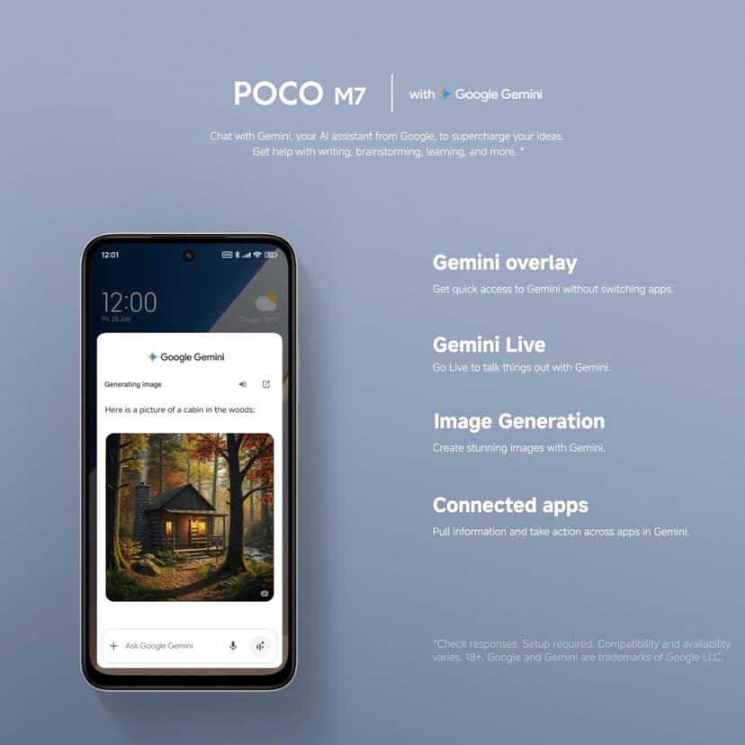 Xiaomi POCO M7, Smartphone 6+128GB, 6.9" FHD+ 144Hz Display, Snapdragon 685, 50MP AI Dual Camera, 7000mAh, Blue, Charger Not Included - 4