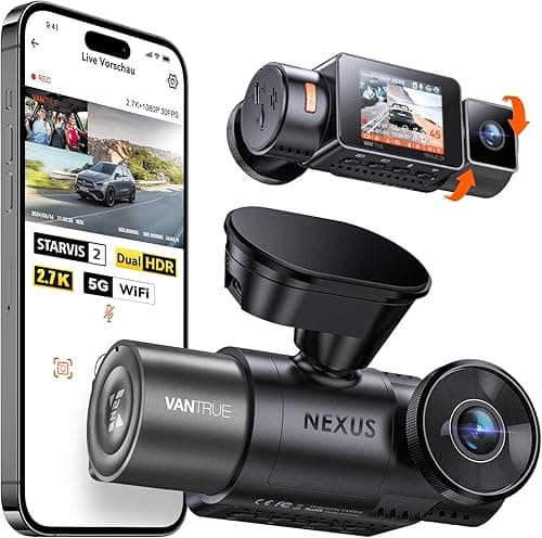 VANTRUE N2X 2.7K+1080P Dashcam Voiture Avant Intérieur, S…