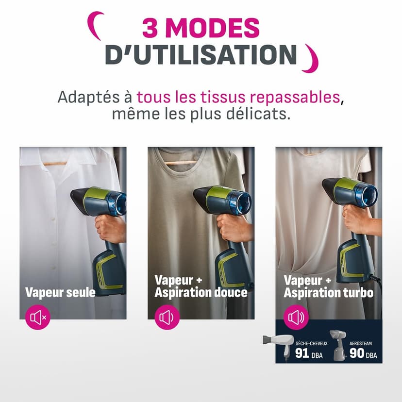 Calor DT9810C0 AeroSteam, Défroisseur à main révolutionnaire, Rapide et efficace, Les résultats d'un fer en un seul passage Vertical Garment Steamers, Trust - 5