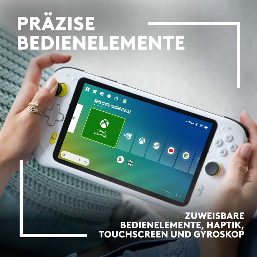 Logitech G CLOUD Console Portable, Système de Jeu Portable Longue Autonomie, Écran tactile 1080P de 18 cm, Design Léger, Xbox Cloud Gaming, NVIDIA GeForce NOW, Google Play - Blanc - 8