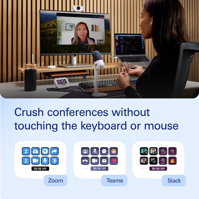 Elgato Stream Deck Neo – 8 Customizable Keys, 2 Touch Points, Speed Through Tasks & Workflows - Control Word, Excel, PowerPoint, Teams, Zoom, Spotify and more, Drag-’n-Drop Setup - Works with Mac & PC - 3