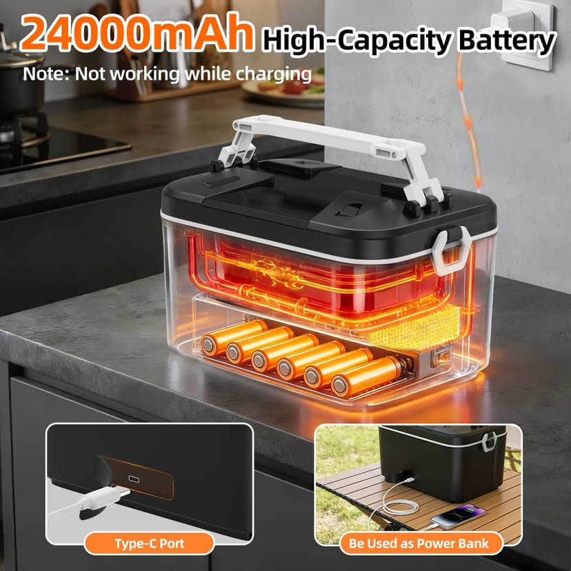 Heated Lunch Box Cordless Electric Lunch Box for Adults - 6