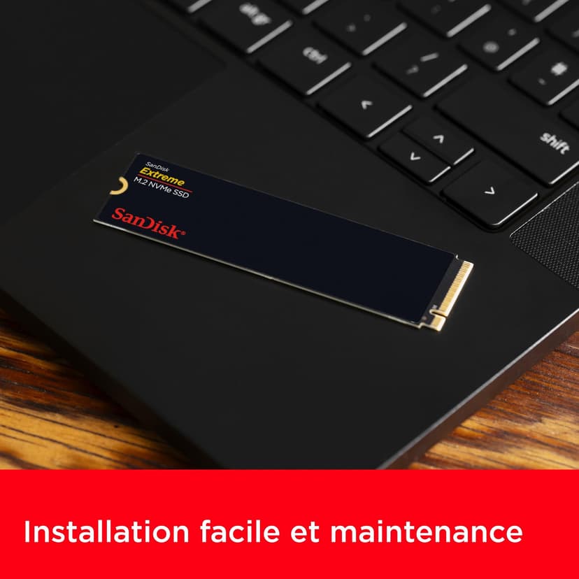 SanDisk Extreme 1 To, M.2 2280, PCIe Gen 4 NVMe, avec une vitesse de lecture allant jusqu'à 5150 MB/s - 7