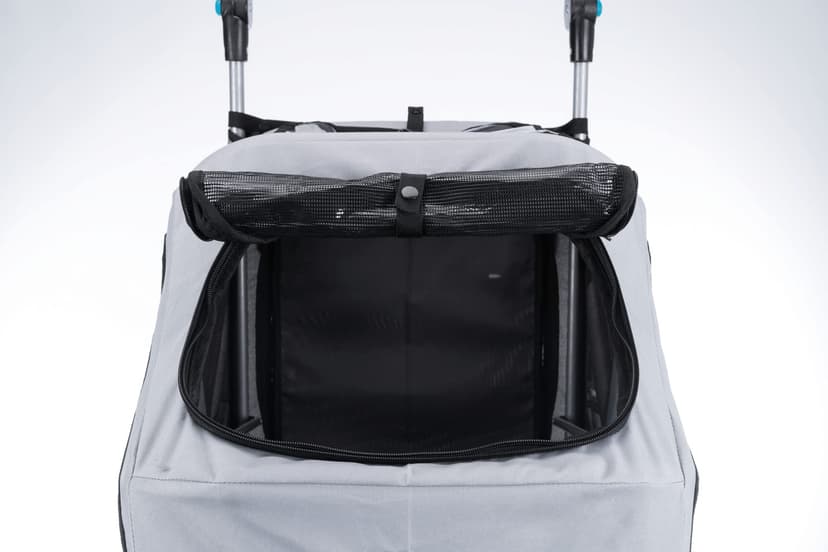 TRIXIE dog trailer for bicycles 18.1 × 19.7 × 26.4 inches up to 48.5 lbs – reflective dog bike trailer with practical quick-fold function – with integrated cushion and leash, 12796 - 9