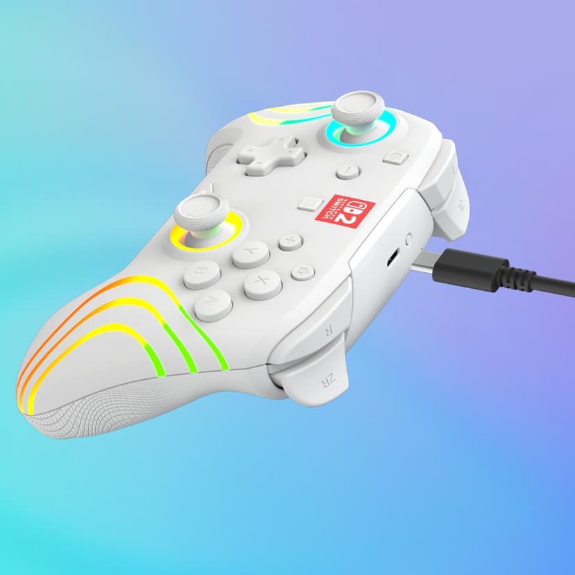 Turtle Beach Afterglow Wave White Wireless RGB Gaming Controller. Officially Licensed for Nintendo Switch 2 - 8
