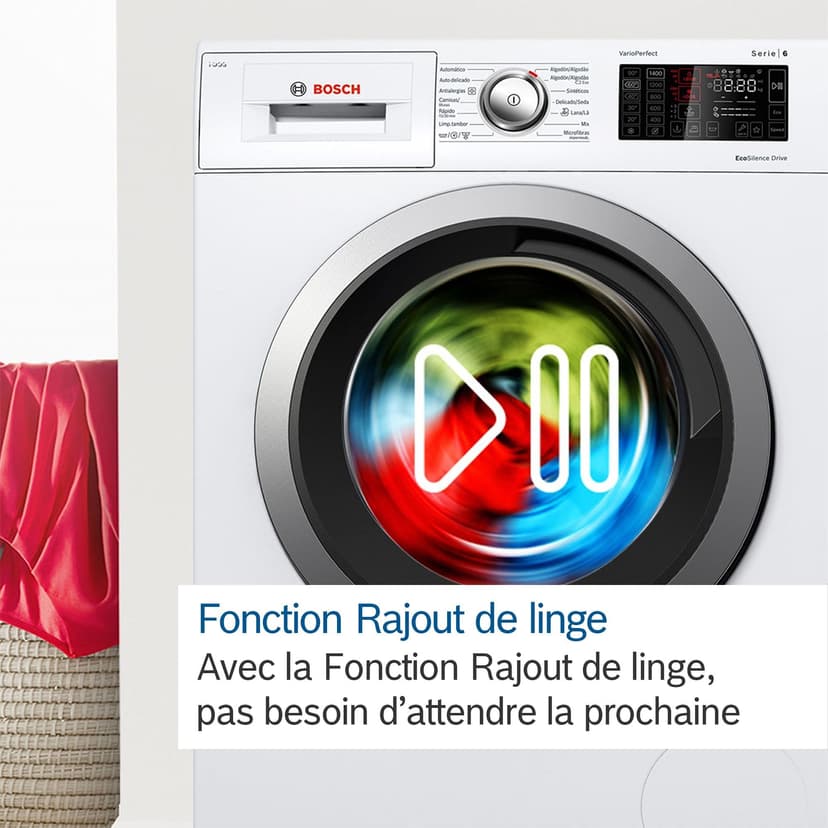 Bosch WGB244A2FR Series 6 Freestanding Washing Machine, 9 kg, 1400 RPM, White - 5