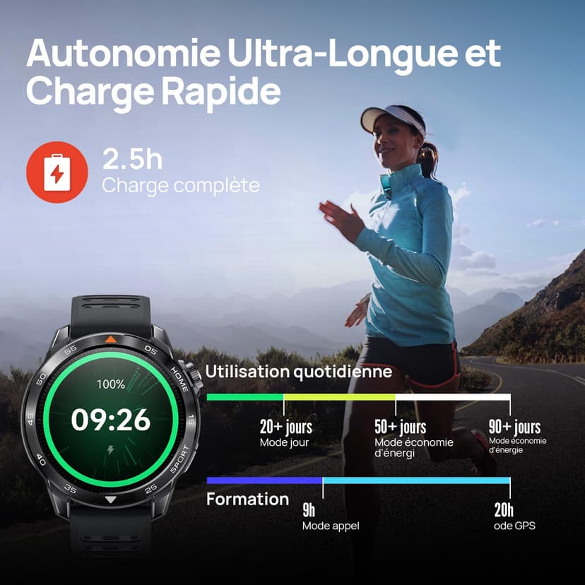Mibro GS Pro2 Montre Connectée Homme Sport 1,43" AMOLED, avec GPS pour Running/Randonnée, Spécialisé dans Le Style Padel, 150 Modes Sportifs, Appel Bluetooth, Autonomie 20J (Gris Foncé) - 4